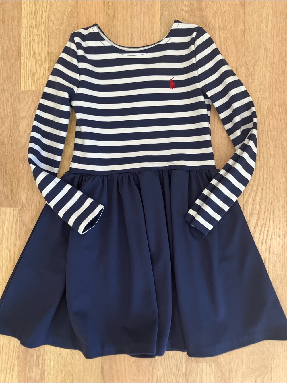 Girls Polo Ralph Lauren blue striped dress Small